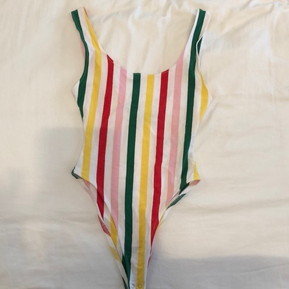 Bershka multicolour stripe sleeveless bodysuit. Size XS. NWT. - Picture 2 of 9
